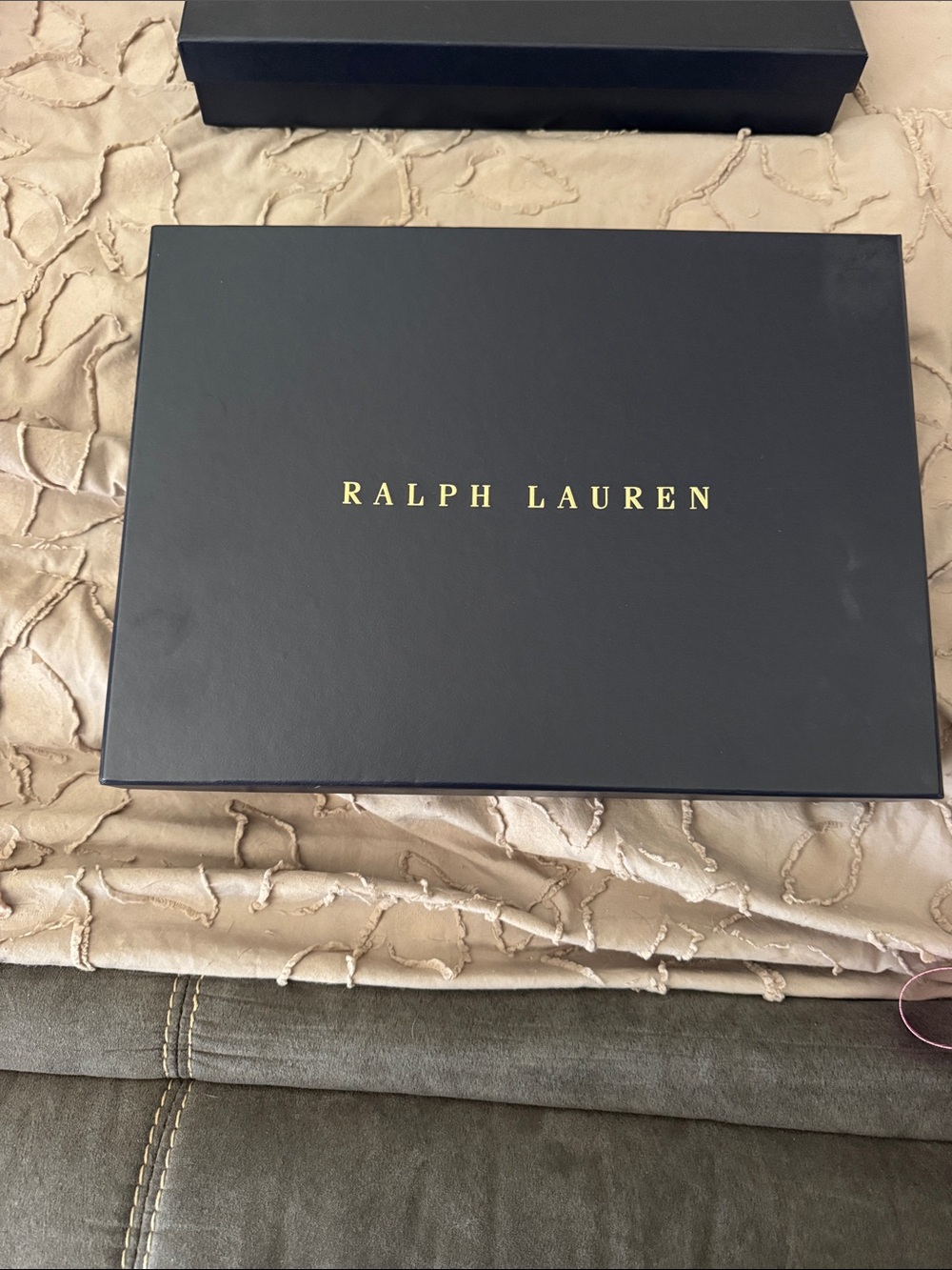 Ralph Lauren Navy Box with Gold Lettering